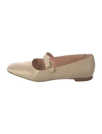 Pre-owned Rupert Sanderson Leather Mary Jane Flats In Neutrals