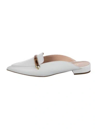 Pre-owned Rupert Sanderson Leather Mules In White