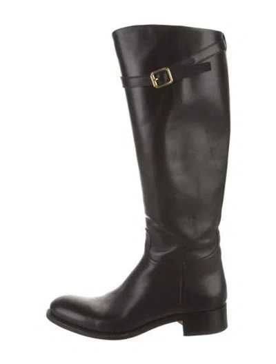 Pre-owned Rupert Sanderson Leather Riding Boots In Black