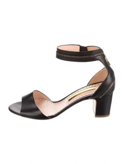 Pre-owned Rupert Sanderson Leather Sandals In Black