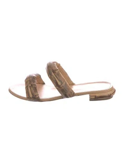 Pre-owned Rupert Sanderson Leather Slides In Brown