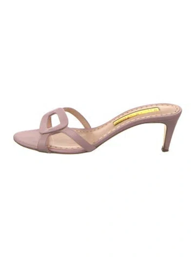 Pre-owned Rupert Sanderson Leather Slides In Pink