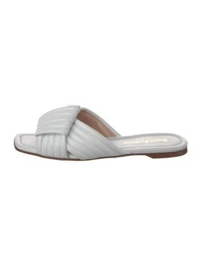 Pre-owned Rupert Sanderson Leather Slides In White