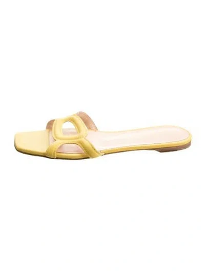 Pre-owned Rupert Sanderson Leather Slides In Yellow