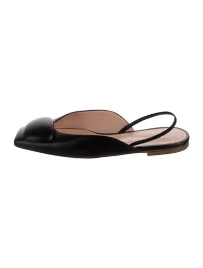 Pre-owned Rupert Sanderson Leather Slingback Flats In Black
