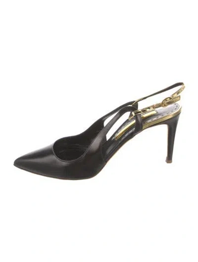 Pre-owned Rupert Sanderson Leather Slingback Pumps In Black