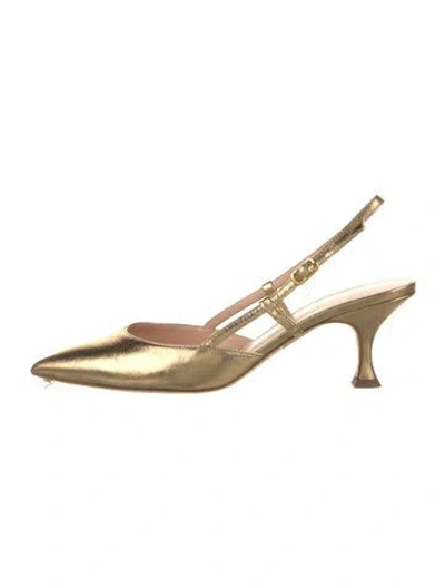 Pre-owned Rupert Sanderson Leather Slingback Pumps In Gold/metallic