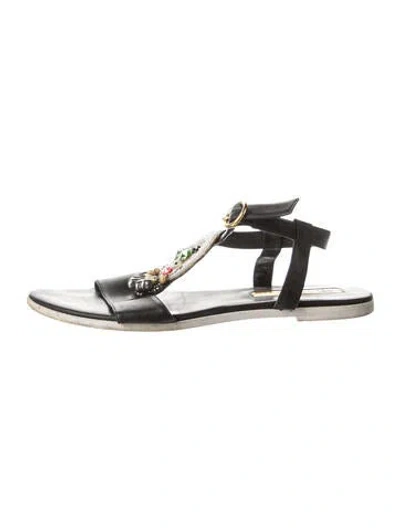 Pre-owned Rupert Sanderson Leather Slingback Sandals In Black