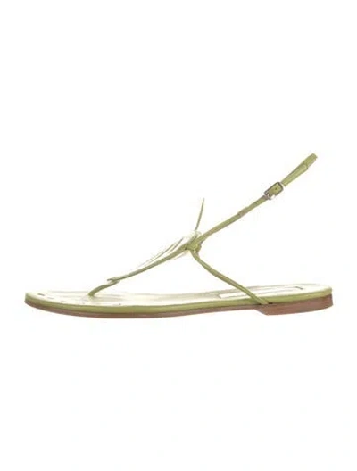 Pre-owned Rupert Sanderson Leather Slingback Sandals In Green