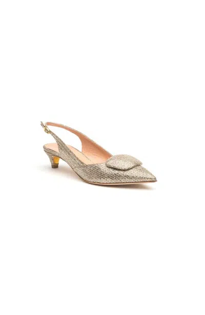 Rupert Sanderson Misty Metallic Pebble Slingback Shoes In Gold