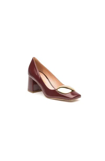 Rupert Sanderson Naxos Chrome Pebble Pump In Brown