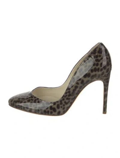 Pre-owned Rupert Sanderson Patent Leather Animal Print Pumps In Neutral