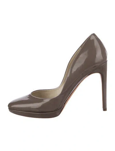 Pre-owned Rupert Sanderson Patent Leather Pumps In Grey