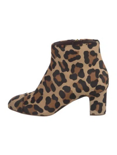 Pre-owned Rupert Sanderson Ponyhair Animal Print Boots In Multicolor