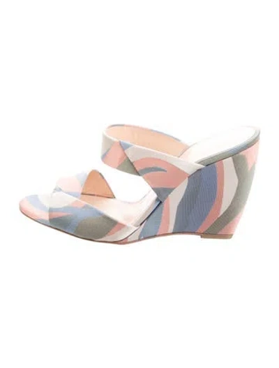 Pre-owned Rupert Sanderson Printed Sandals In Blue