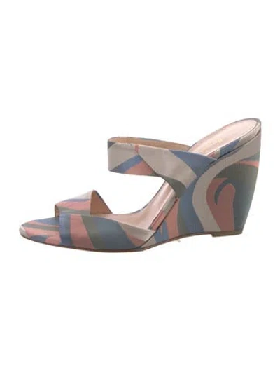 Pre-owned Rupert Sanderson Printed Sandals In Blue