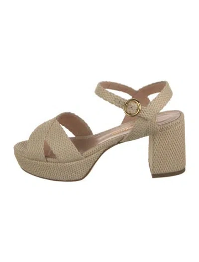 Pre-owned Rupert Sanderson Raffia Sandals In Neutrals