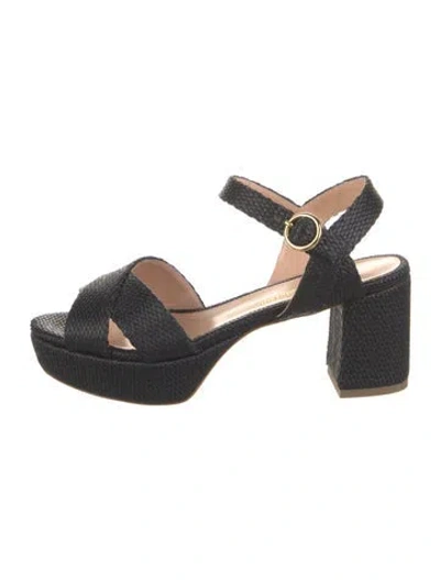 Pre-owned Rupert Sanderson Raffia Sandals W/ Tags In Black