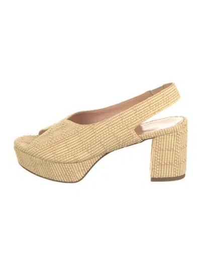 Pre-owned Rupert Sanderson Raffia Slingback Sandals In Neutrals