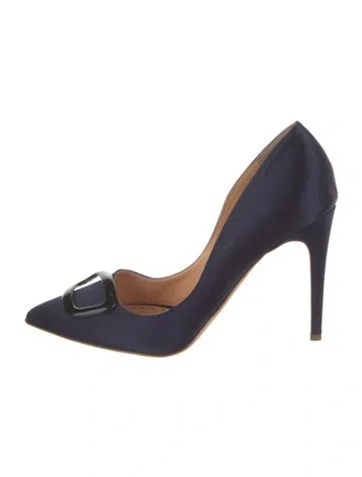 Pre-owned Rupert Sanderson Satin Pumps In Blue