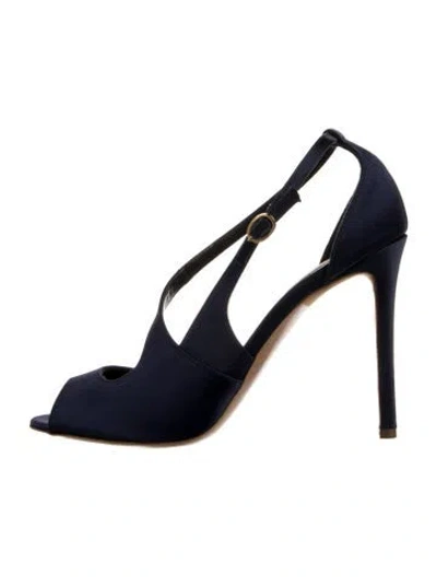 Pre-owned Rupert Sanderson Satin Sandals In Blue