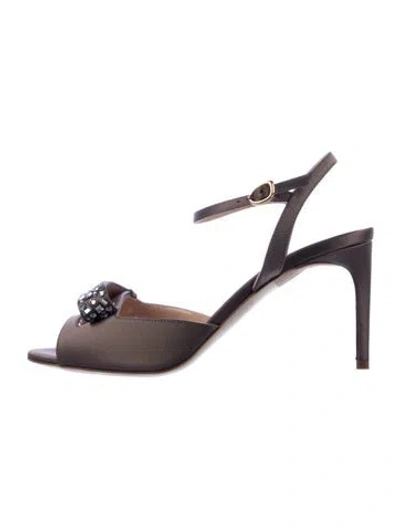 Pre-owned Rupert Sanderson Satin Sandals In Brown