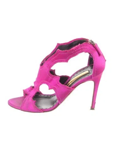 Pre-owned Rupert Sanderson Satin Sandals In Pink