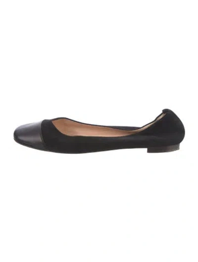 Pre-owned Rupert Sanderson Suede Ballet Flats In Black