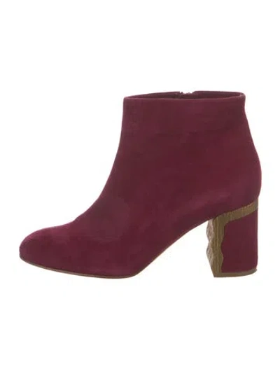 Pre-owned Rupert Sanderson Suede Boots In Burgundy