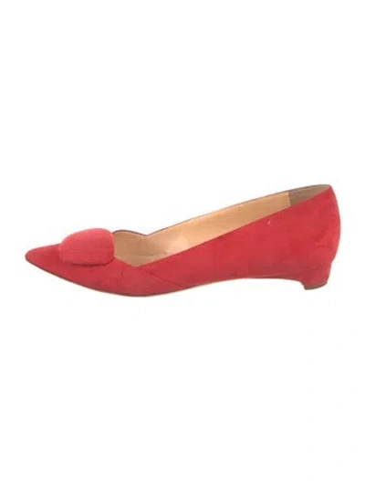 Pre-owned Rupert Sanderson Suede Flats In Pink