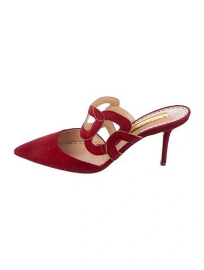 Pre-owned Rupert Sanderson Suede Mules In Red