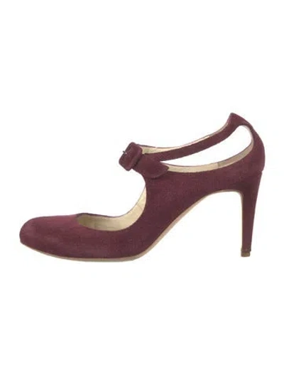 Pre-owned Rupert Sanderson Suede Pumps In Burgundy