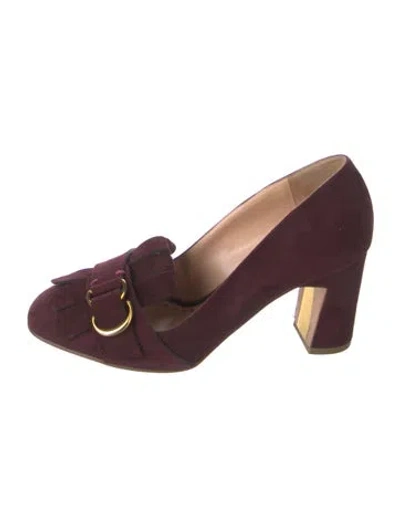 Pre-owned Rupert Sanderson Suede Pumps In Burgundy