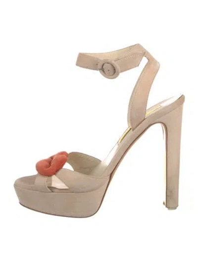 Pre-owned Rupert Sanderson Suede Sandals In Neutrals