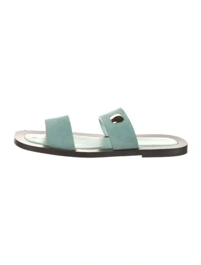 Pre-owned Rupert Sanderson Suede Slides In Green