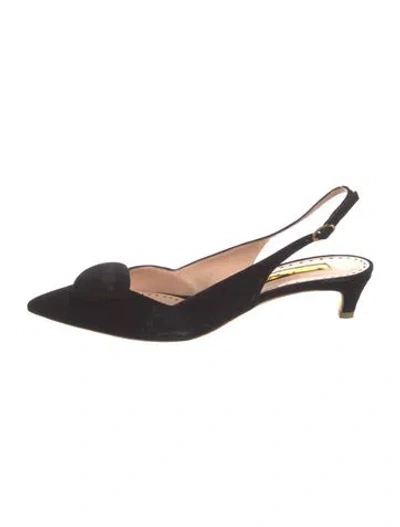 Pre-owned Rupert Sanderson Suede Slingback Pumps In Black