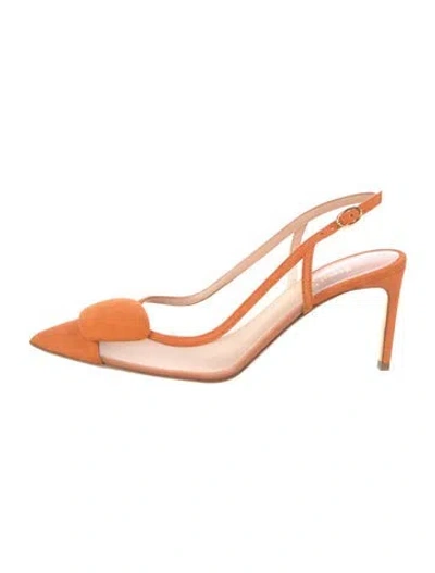 Pre-owned Rupert Sanderson Suede Slingback Pumps In Orange