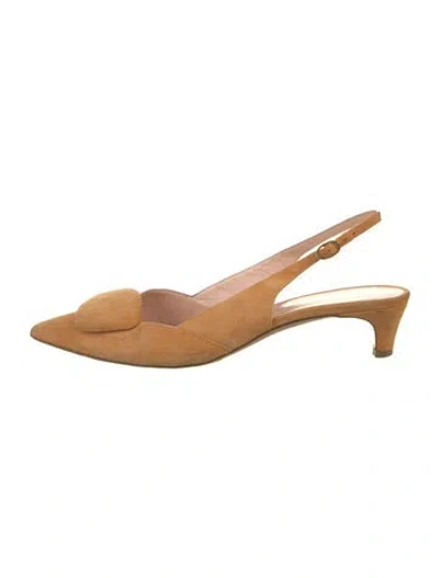 Pre-owned Rupert Sanderson Suede Slingback Pumps In Orange