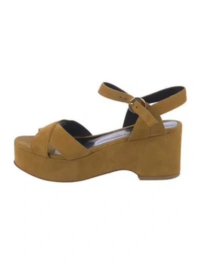 Pre-owned Rupert Sanderson Suede Slingback Pumps In Yellow