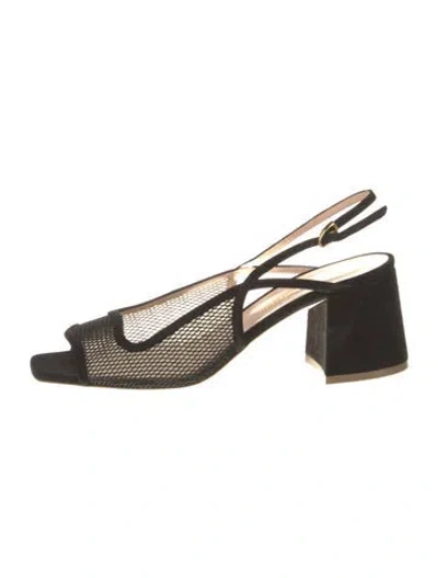 Pre-owned Rupert Sanderson Suede Slingback Sandals In Black