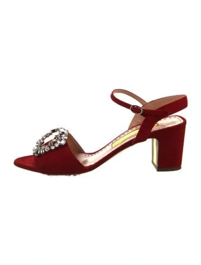 Pre-owned Rupert Sanderson Suede Slingback Sandals In Red