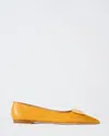 Rupert Sanderson Traboe Flat In Rust Nappa In Orange