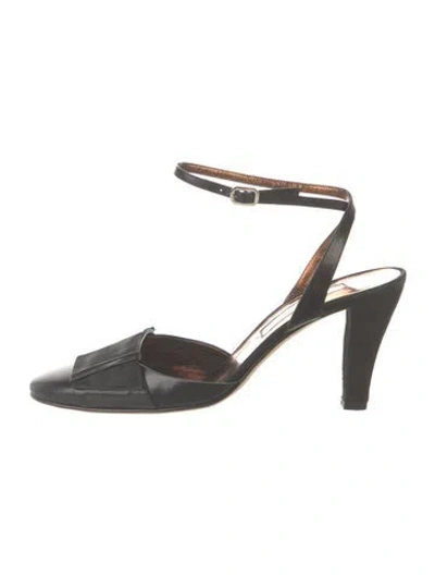 Pre-owned Rupert Sanderson Velvet Slingback Pumps In Black