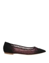 Rupert Sanderson Woman Ballet Flats Black Size 7 Textile Fibers