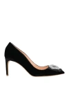 Rupert Sanderson Woman Pumps Black Size 8 Textile Fibers In Black