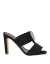 Rupert Sanderson Woman Sandals Black Size 8 Textile Fibers