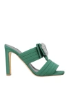 Rupert Sanderson Woman Sandals Dark Green Size 7 Textile Fibers
