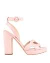 Rupert Sanderson Woman Sandals Light Pink Size 8 Calfskin