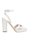 Rupert Sanderson Woman Sandals White Size 10 Calfskin In White