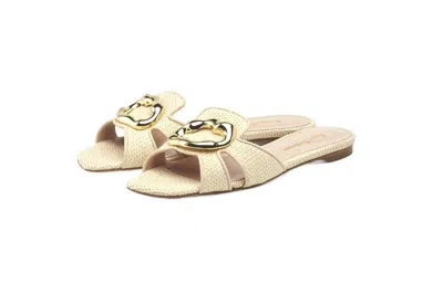 Rupert Sanderson Women's Alvara Natural Raffia Slide In Alvara Raffia Natural In Animal Print